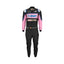 Front view of Fernando Alonso's 2022 Italian GP F1 racing suit, showcasing sleek design and sponsor logos.