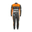 Lando Norris Karting Suit 2023 Front View, Blue and Orange Design with Team and Sponsor Logos