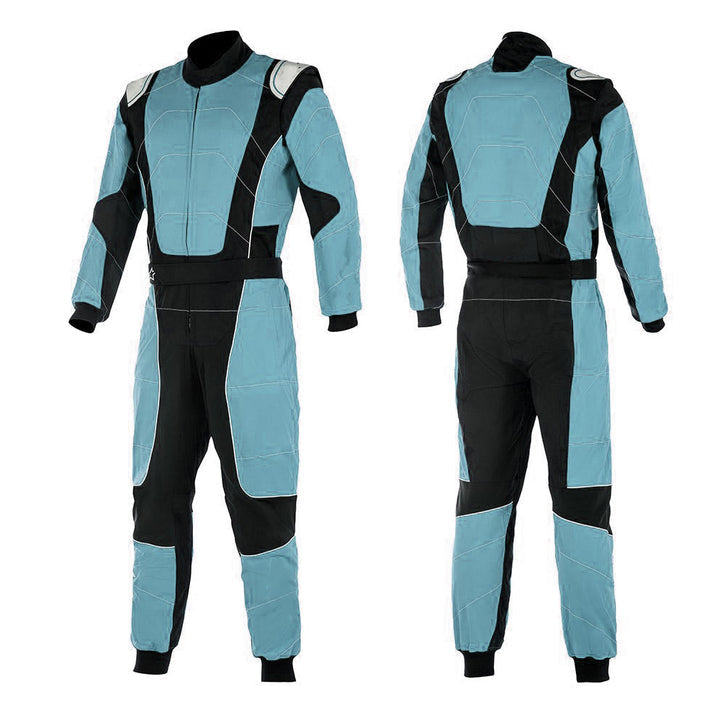 Black / Light Blue Race Suit For Go Kart Riches Hue