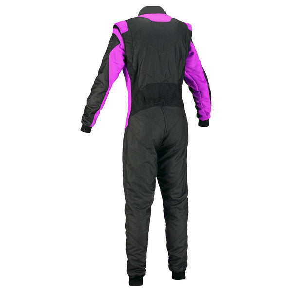 Karting Black & Orchid Cordura One Piece Racing Suit Riches Hue