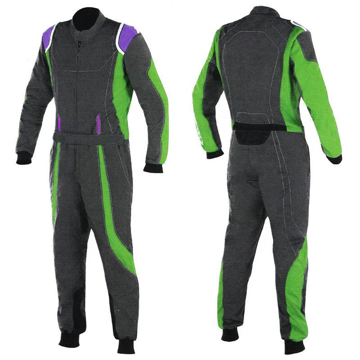 Black / Green Racing Suit For Go-Kart Race Riches Hue