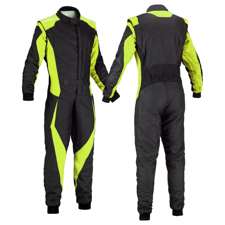 Go-Kart Race Cordura One Piece suit - Black / Green Riches Hue