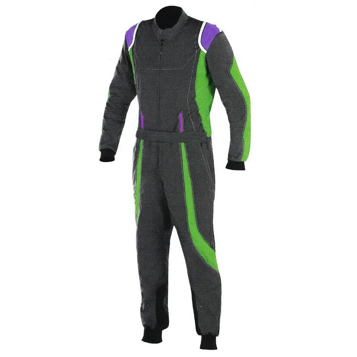 Black / Green Racing Suit For Go-Kart Race Riches Hue