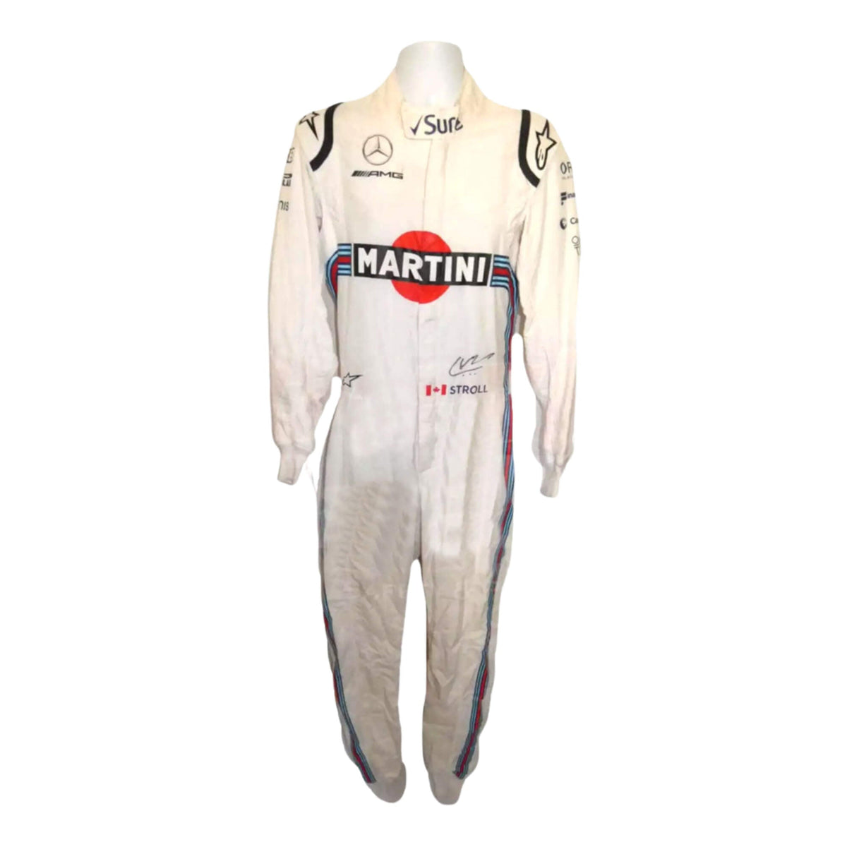 Lance Stroll 2018 F1 suit – front view with dynamic styling and professional finish, trending in racing memorabilia collections. Main image