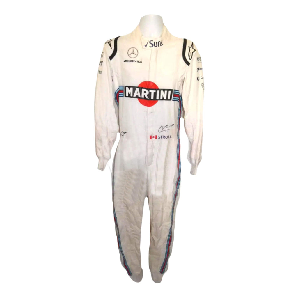Lance Stroll 2018 F1 suit – front view with dynamic styling and professional finish, trending in racing memorabilia collections.
