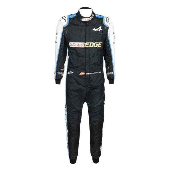 Front View of Esteban Ocon 2021 Castrol F1 racing suit – vibrant design