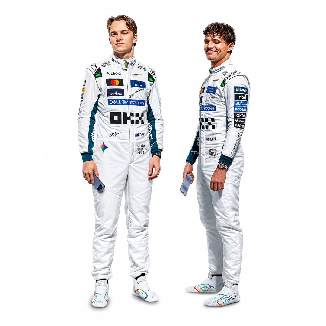 2026 Lando Norris & Oscar Piastri Special White Heritage British GP F1 Racing Suit - Speedxgear Main image