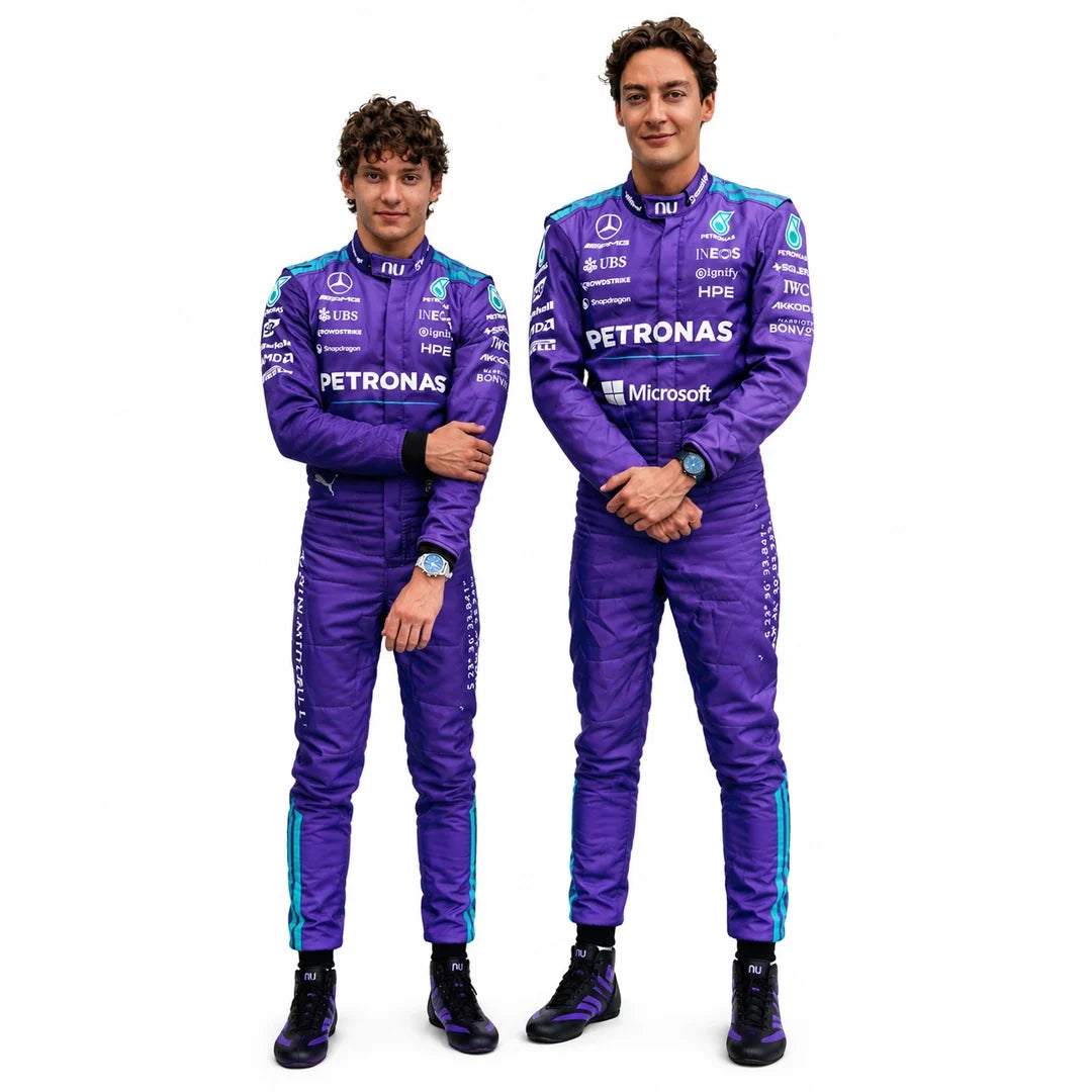 2026 George Russell & Andrea Kimi Antonelli Mercedes Miami GP F1 Racing Suit - Speedxgear Main image