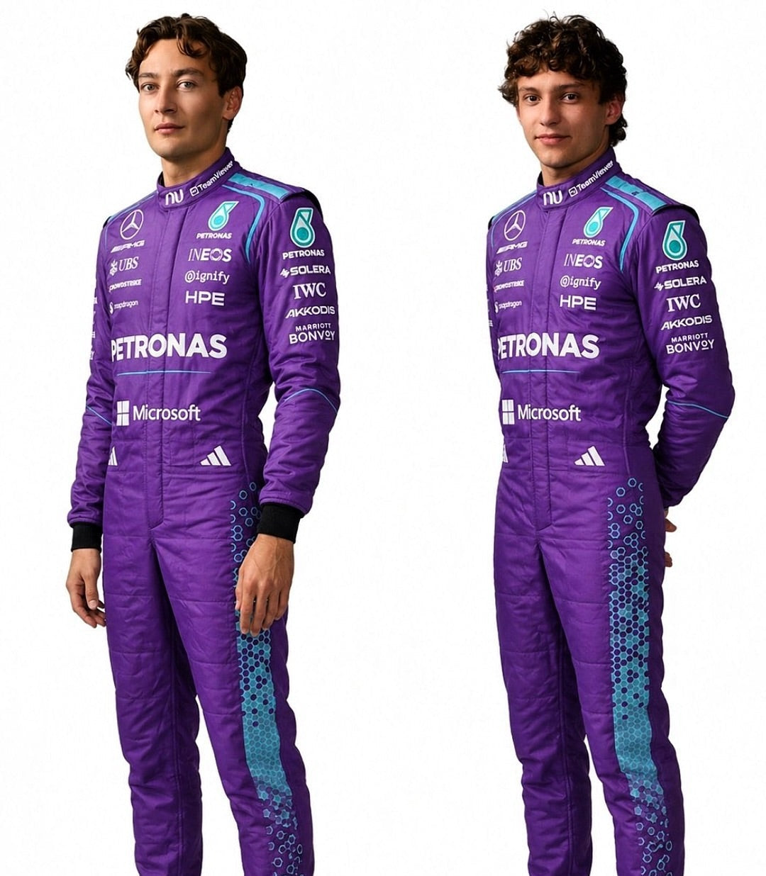 2026 George Russell & Andrea Kimi Antonelli Mercedes Miami GP F1 Racing Suit - Speedxgear