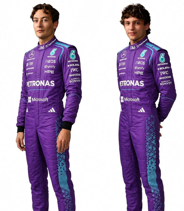 2026 George Russell & Andrea Kimi Antonelli Mercedes Miami GP F1 Racing Suit - Speedxgear