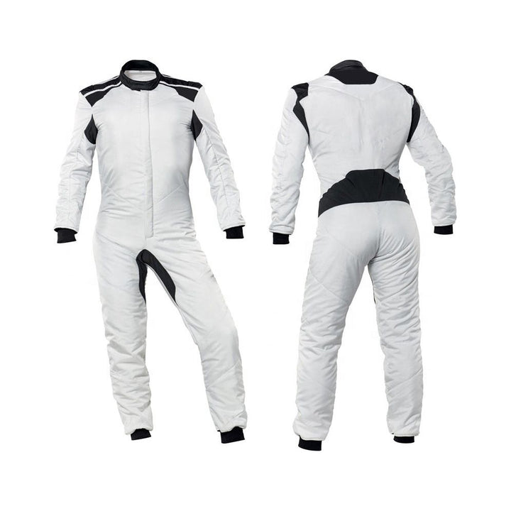 White Go-Kart Car Driver Racing Wear Costume Riches Hue
