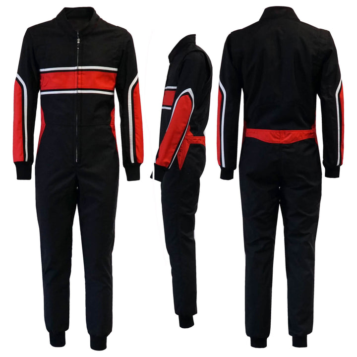 Go-Kart Car Driver Racing Costume - Black / Red Riches Hue