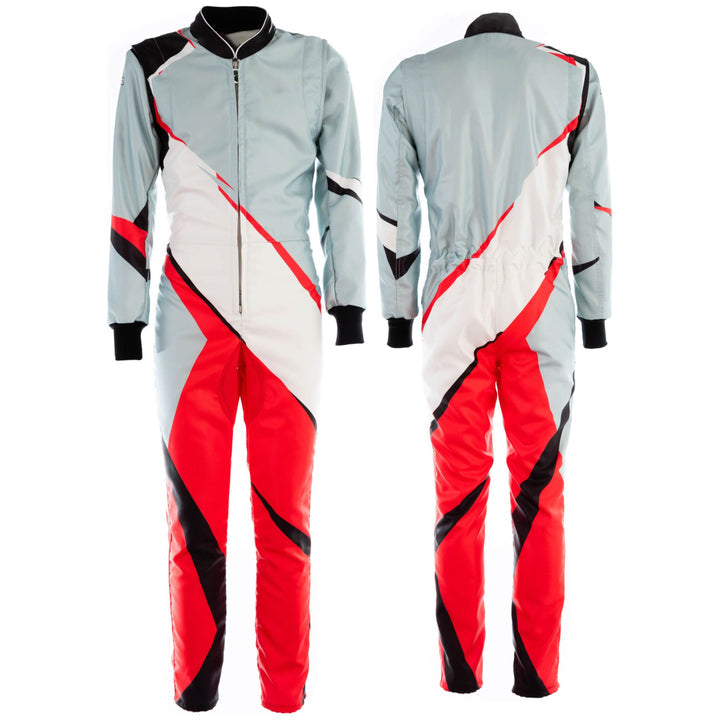 Go-Kart Car Racing Costume - White / Gray / Orange Riches Hue