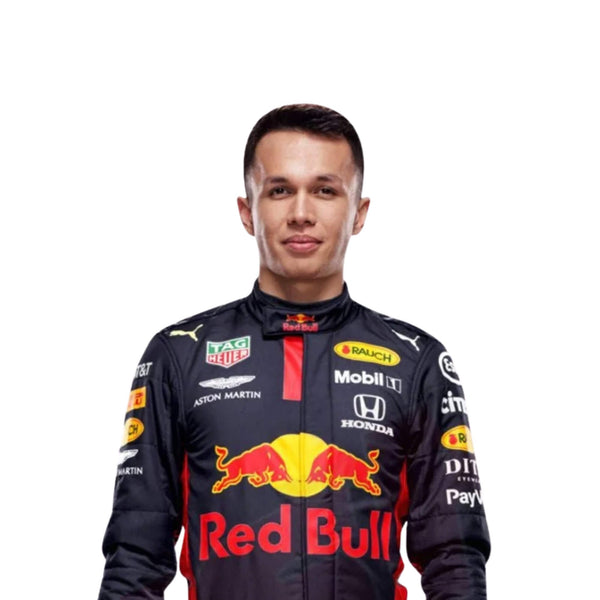 closeup front view of Alexander Albon’s 2020 F1 Mugello race suit – high-resolution image 