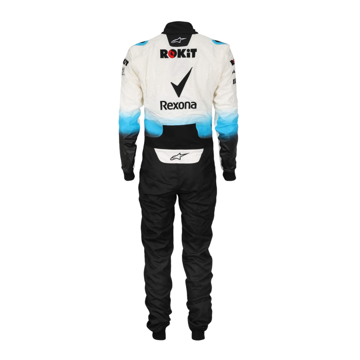 George Russell 2019 F1 suit – back view highlighting its race-inspired design, trending in the Formula 1 fan community.