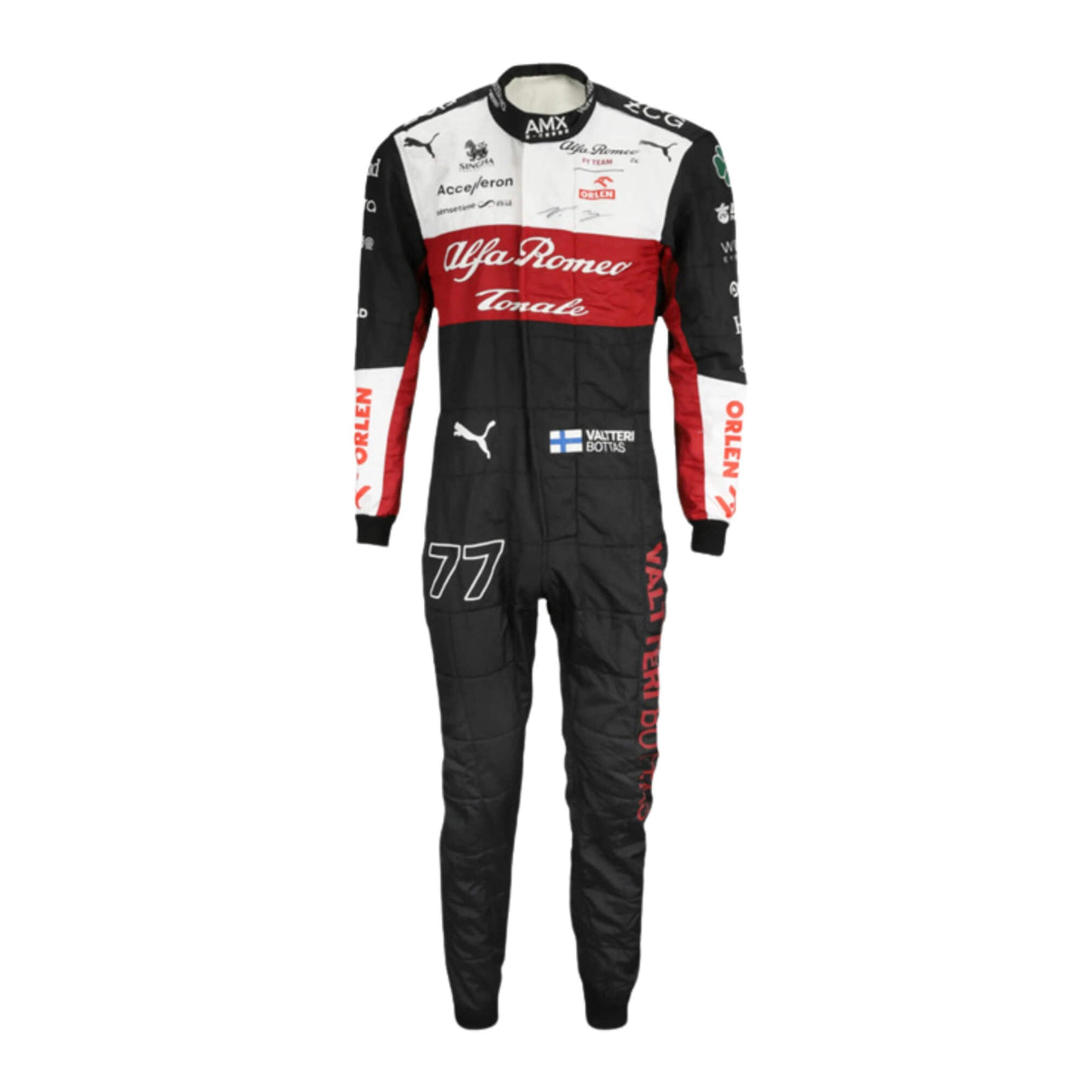 Valtteri Bottas 2020 F1 racing suit – clean and modern design with bold race-day styling, admired by Formula 1 fans and collectors. Main image