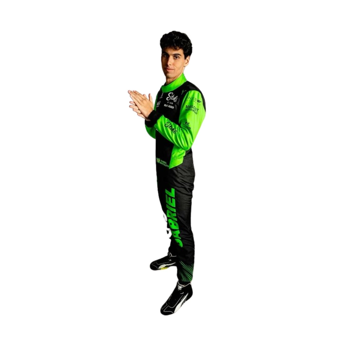 Gabriel Bortoleto in action during the 2025 F1 season, fully suited in high-performance racing gear on the track.

 Main image