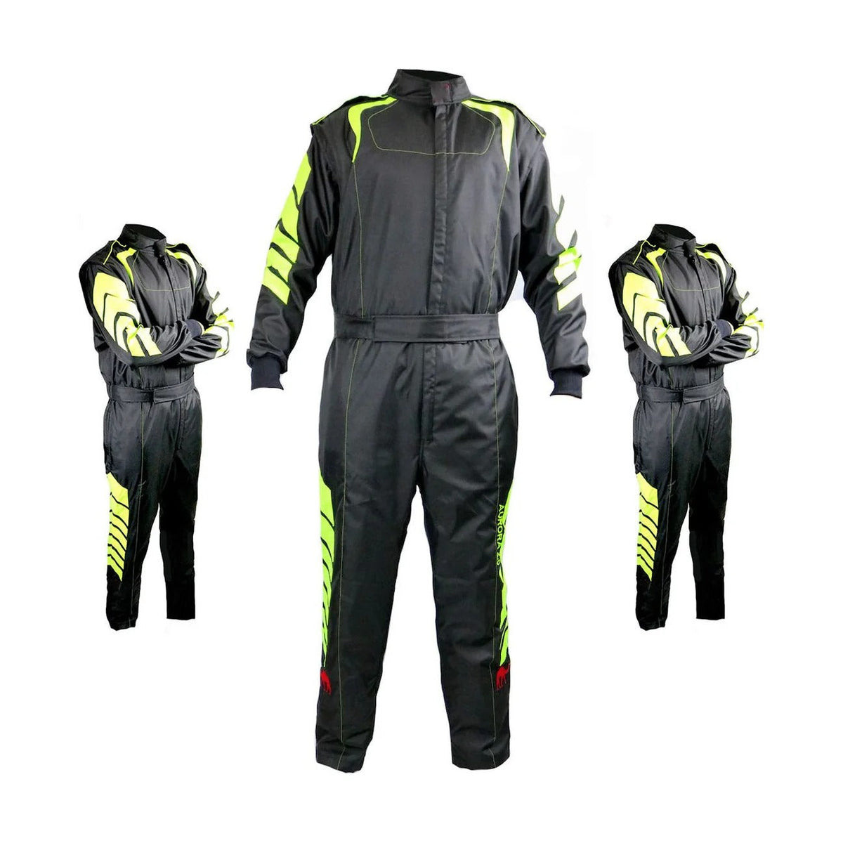 Go-Kart Driver Race Costume - Black / Yellow Riches Hue Main image