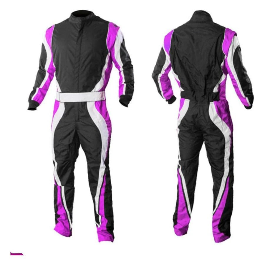Black / Violet / White Go-Kart Driver Racing Wear Riches Hue