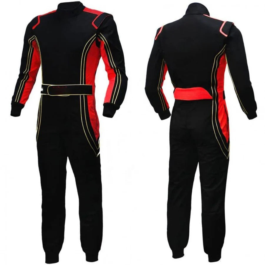 Black / Red Go-Kart Car Driver Racewear Costume Riches Hue