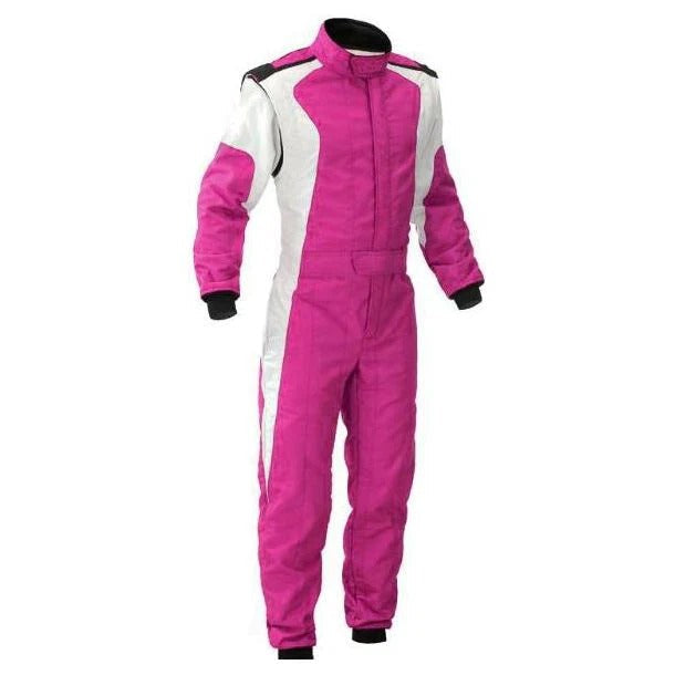 Pink and White Go-Kart Driver Racing Costume Secondary image
