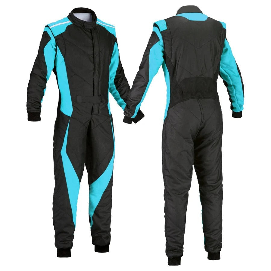 Custom Go Kart Racing Suit Black & Blue Riches Hue Main image