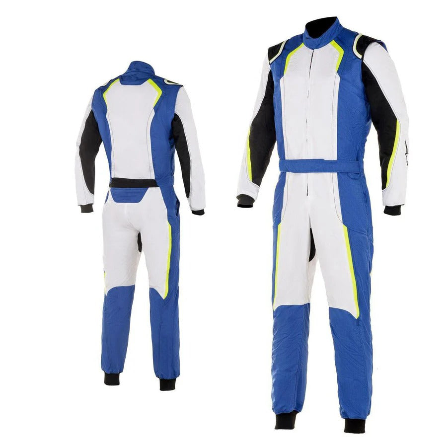 Karting Racing Driver Suit - White / Royal Blue Riches Hue