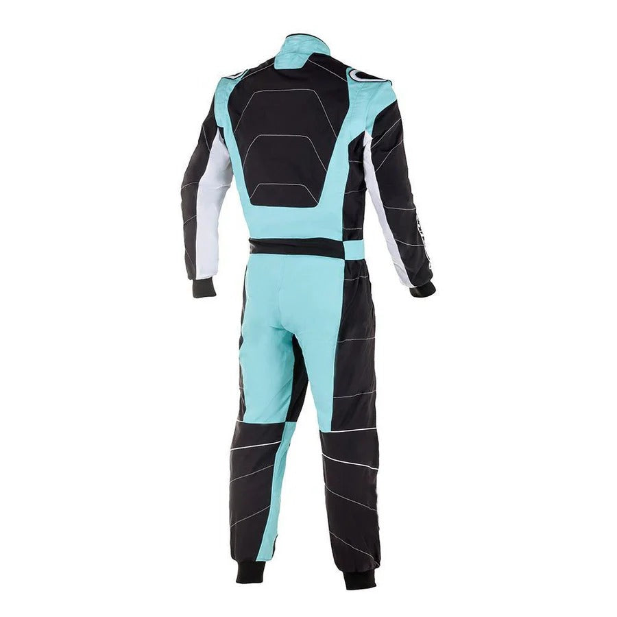 Karting Race Driver Suit - Black / Light Blue Riches Hue