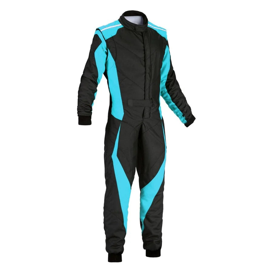 Custom Go Kart Racing Suit Black & Blue Riches Hue