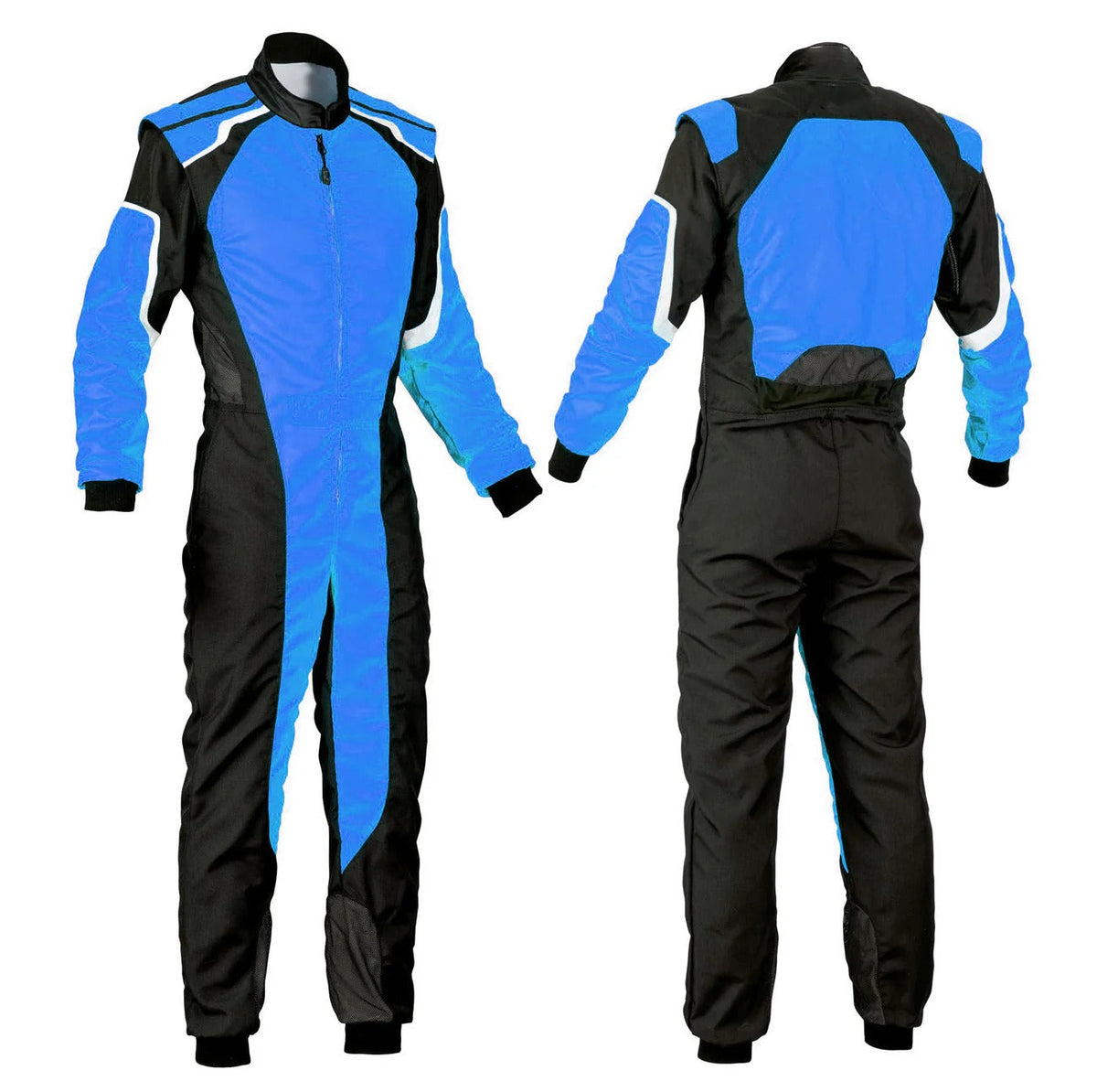 Plain Black & Blue Go Kart Racing Suit Riches Hue