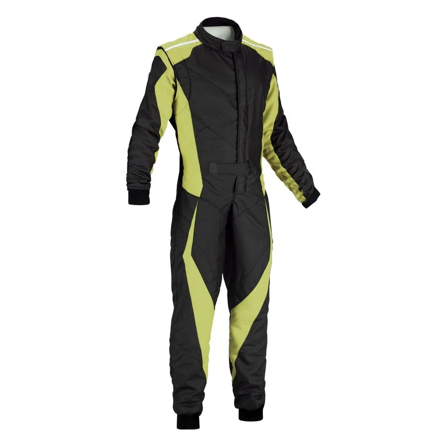 Black / Yellow Go-Kart Driver Racing Costume Riches Hue
