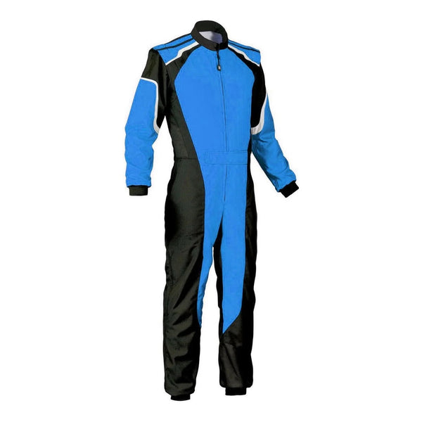 Plain Black & Blue Go Kart Racing Suit Riches Hue
