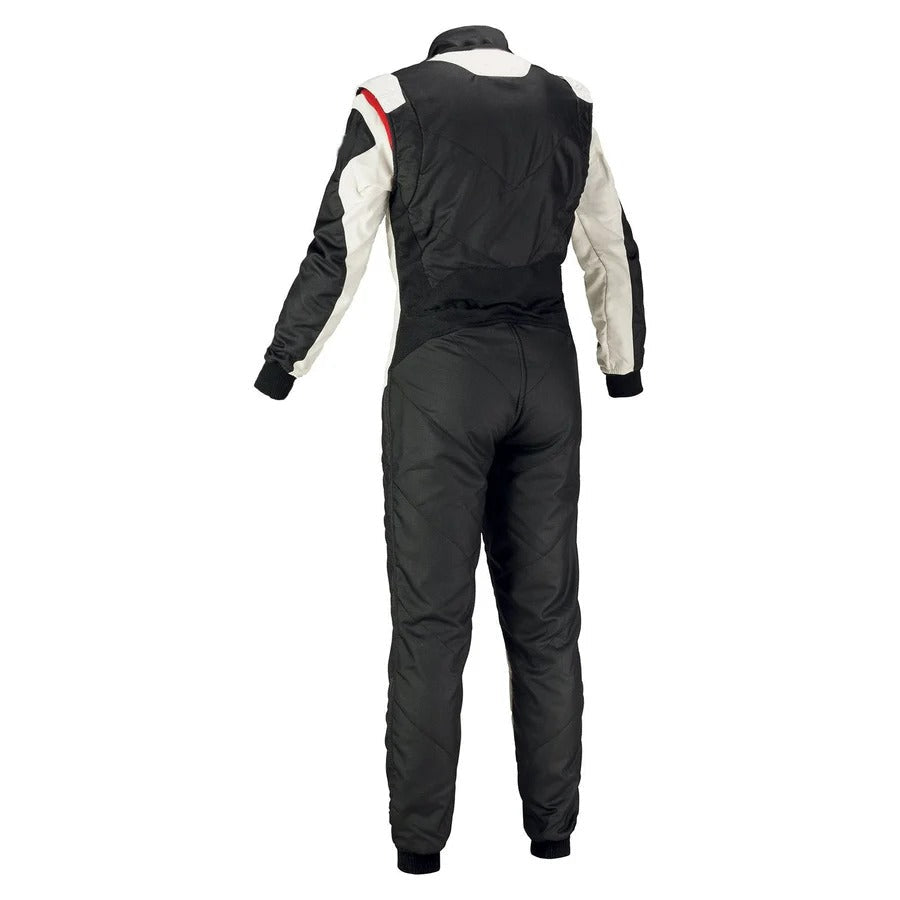 Black and White Go-Kart Driver Racing Costume Riches Hue