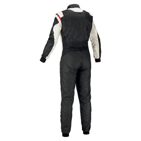 Black and White Go-Kart Driver Racing Costume Riches Hue