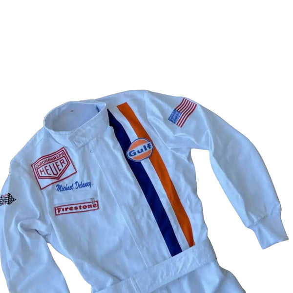 Michael Delaney Steve McQueen Le Mans 1971 F1 Racing Suit Riches Hue