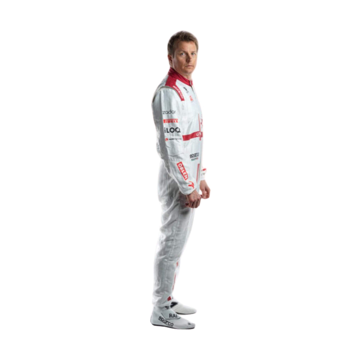 Side full view of Kimi Räikkönen 2021  F1 racing suit – sleek design  Main image