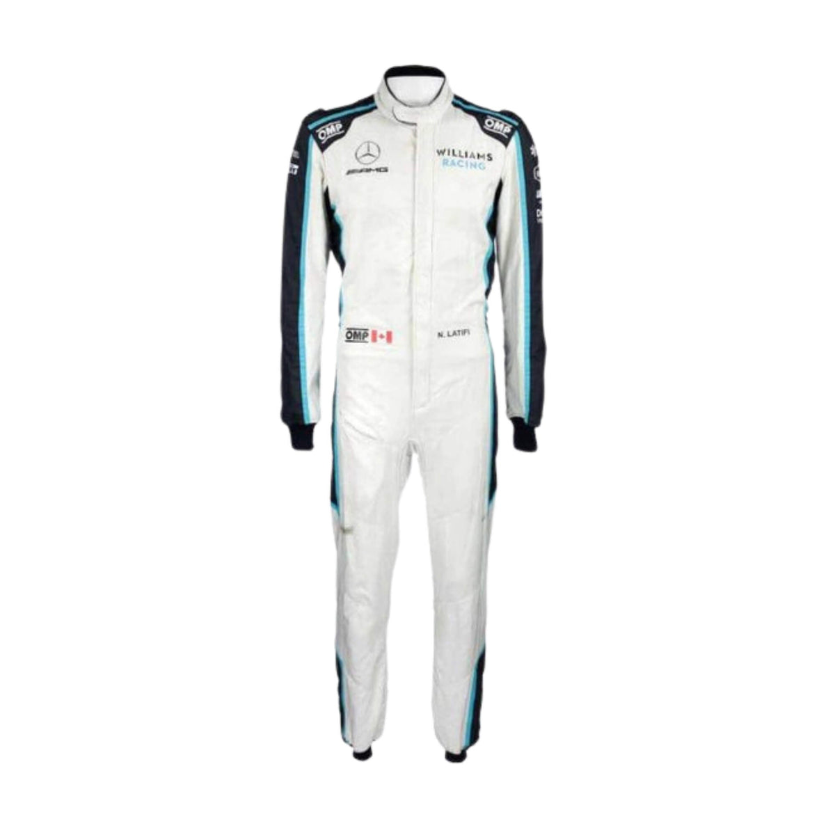Nicholas Latifi 2020 Formula 1 racing suit – sharp front view showcasing livery and detailed design