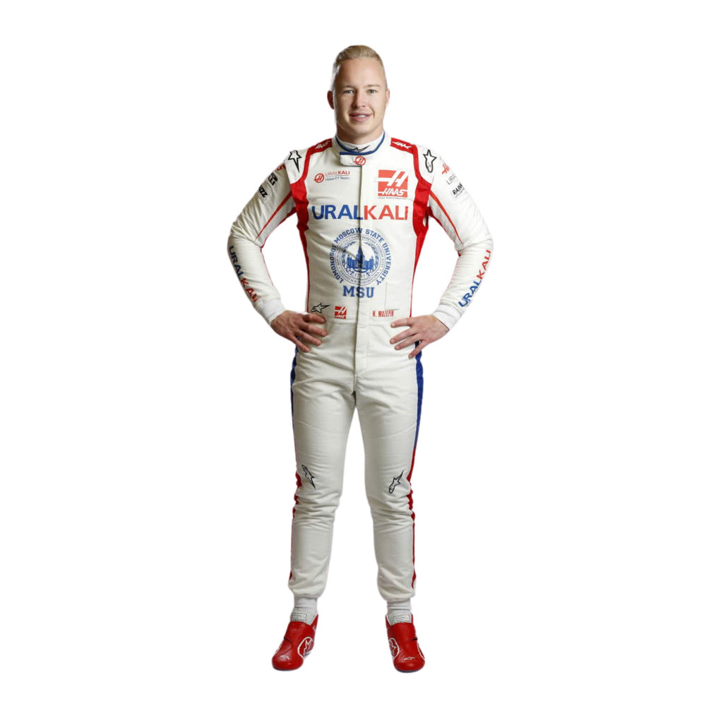 Nikita Mazepin 2021 British GP F1 racing suit – sharp front view with special details