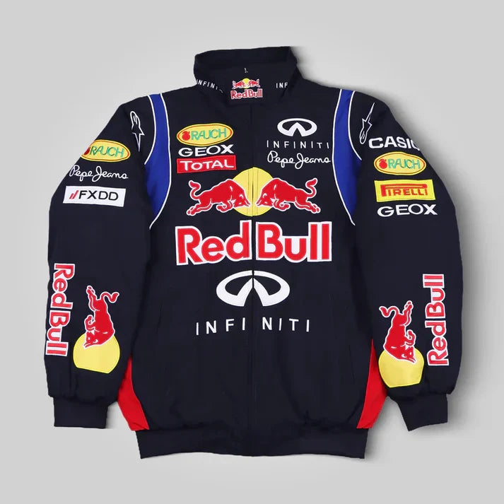 Front view of Redbull-f1-racing-jacket-Speedxgear