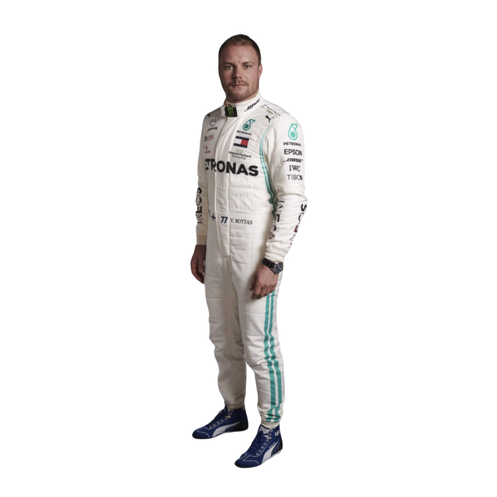 Valtteri Bottas 2020 F1 racing suit – iconic black and silver design worn during a dominant season
