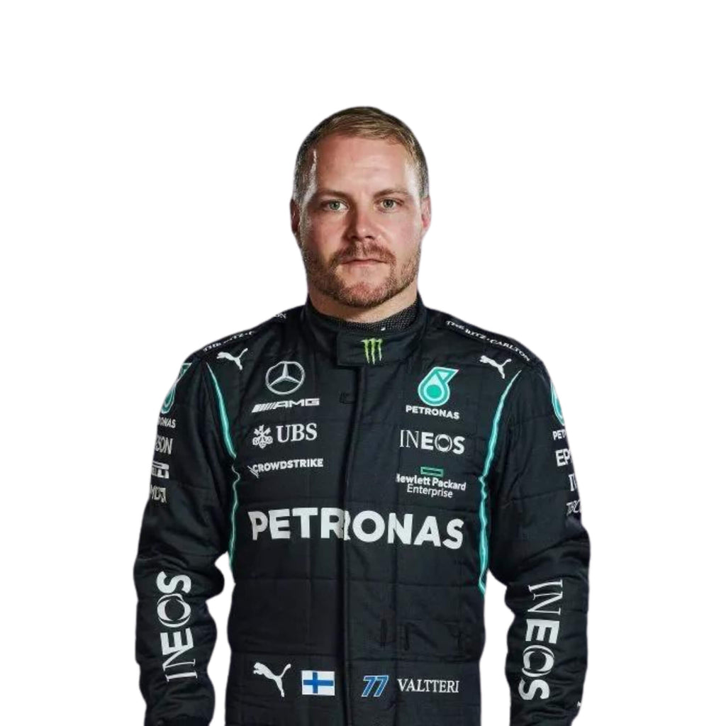 2021 F1 Racing Suit Valtteri Bottas Detail, Logo Placement, Breathable Fabric, Comfortable Fit