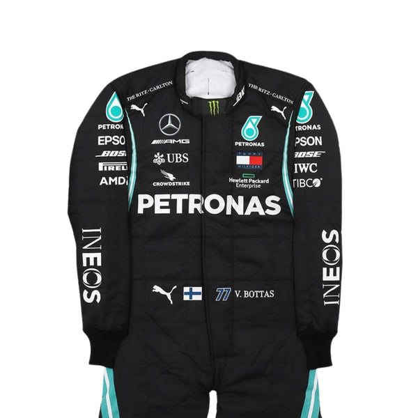 2021 F1 Racing Suit Valtteri Bottas Detail, Logo Placement, Breathable Fabric, Comfortable Fit